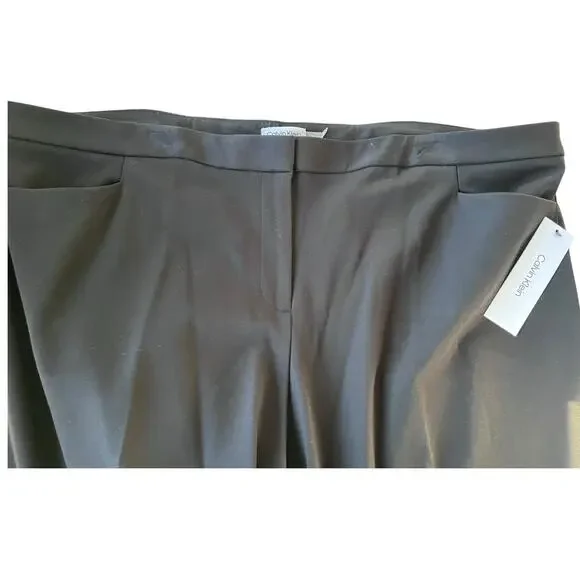 Calvin Klein Flat Front Ponte Ankle Dress Pants | Plus 24W, Black NEW! - Picture 9 of 16